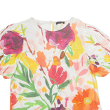 PHASE EIGHT Womens Printed Top Orange Puff Sleeve Floral L
