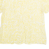 JOHN LEWIS Womens Printed Top Yellow Floral UK 16