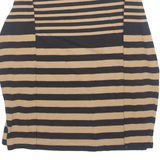 HOBBS Womens Printed Top Brown Long Sleeve Striped M