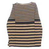 HOBBS Womens Printed Top Brown Long Sleeve Striped M