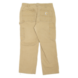 CARHARTT Carpenter Workwear Womens Trousers Beige Loose Straight W32 L25