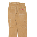 DICKIES Cargo Workwear Womens Trousers Beige Slim Straight W27 L28