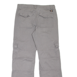 DICKIES Cargo Womens Trousers Grey Relaxed Straight W30 L28