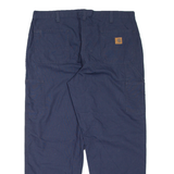 CARHARTT Dungaree Fit Workwear Mens Trousers Blue Relaxed Tapered W38 L30