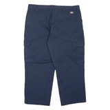 DICKIES Cargo Workwear Mens Trousers Blue Relaxed Tapered W38 L24