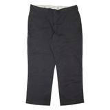 DICKIES Double Knee Workwear Mens Trousers Black Relaxed Straight W42 L30