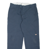 DICKIES Double Knee Workwear Mens Trousers Blue Regular Straight W38 L32