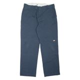 DICKIES Double Knee Workwear Mens Trousers Blue Regular Straight W38 L32