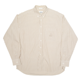 BOSS HUGO BOSS Mens Shirt Beige Pinstripe Long Sleeve L