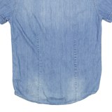 WRANGLER Slim Fit Denim Look Mens Plain Shirt Blue S