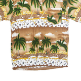 Mens Hawaiian Shirt Brown Floral M