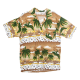 Mens Hawaiian Shirt Brown Floral M