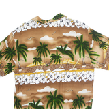 Mens Hawaiian Shirt Brown Floral M