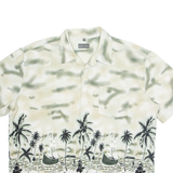 BIAGGINI Mens Hawaiian Shirt Grey Floral 2XL