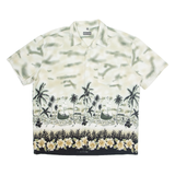 BIAGGINI Mens Hawaiian Shirt Grey Floral 2XL