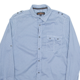 BEN SHERMAN Mens Shirt Blue Geometric Long Sleeve S