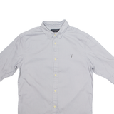 ALL SAINTS Mens Plain Shirt Grey 3/4 Sleeve S