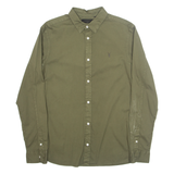 ALL SAINTS Mens Plain Shirt Green Long Sleeve S