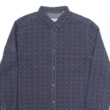 BEN SHERMAN Stars Mens Shirt Blue Crazy Pattern Long Sleeve L