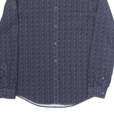 BEN SHERMAN Stars Mens Shirt Blue Crazy Pattern Long Sleeve L