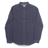 BEN SHERMAN Stars Mens Shirt Blue Crazy Pattern Long Sleeve L