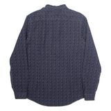 BEN SHERMAN Stars Mens Shirt Blue Crazy Pattern Long Sleeve L