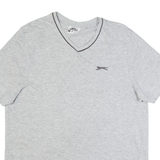 SLAZENGER Mens T-Shirt Grey V-Neck M
