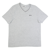 SLAZENGER Mens T-Shirt Grey V-Neck M