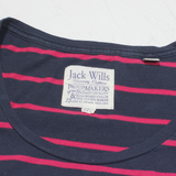 JACK WILLS Striped Womens T-Shirt Blue UK 12