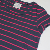 JACK WILLS Striped Womens T-Shirt Blue UK 12