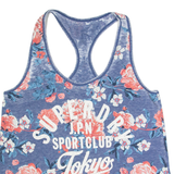 SUPERDRY Floral Womens Vest Blue Sleeveless XS