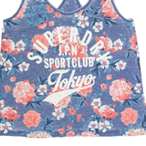 SUPERDRY Floral Womens Vest Blue Sleeveless XS