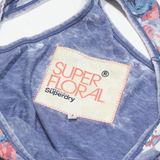 SUPERDRY Floral Womens Vest Blue Sleeveless XS
