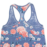 SUPERDRY Floral Womens Vest Blue Sleeveless XS