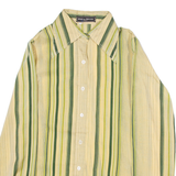 YVES DE ROCHE Womens Shirt Brown Striped Long Sleeve XXS