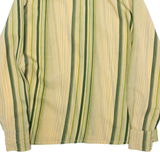 YVES DE ROCHE Womens Shirt Brown Striped Long Sleeve XXS