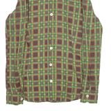 Womens Shirt Green Check Long Sleeve XXS