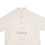 WOODPECKER Mens Plain Shirt Beige 2XL