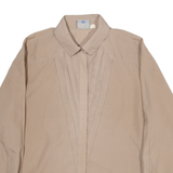 VISION Womens Plain Shirt Brown Long Sleeve S
