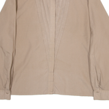 VISION Womens Plain Shirt Brown Long Sleeve S