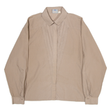 VISION Womens Plain Shirt Brown Long Sleeve S