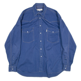 REPAIR Mens Plain Shirt Blue Long Sleeve M