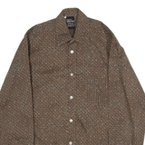 PIEROT Mens Shirt Brown Long Sleeve S