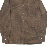 PIEROT Mens Shirt Brown Long Sleeve S