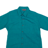 COTTON COTTAGE Mens Plain Shirt Green M