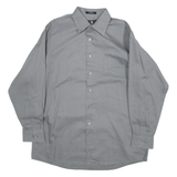 CALVIN KLEIN Mens Shirt Grey Striped Long Sleeve L