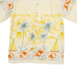 FIZZ Mens Hawaiian Shirt Yellow Floral M