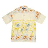 FIZZ Mens Hawaiian Shirt Yellow Floral M