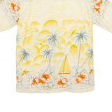 FIZZ Mens Hawaiian Shirt Yellow Floral M