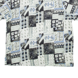 Mens Shirt Grey Crazy Pattern XL